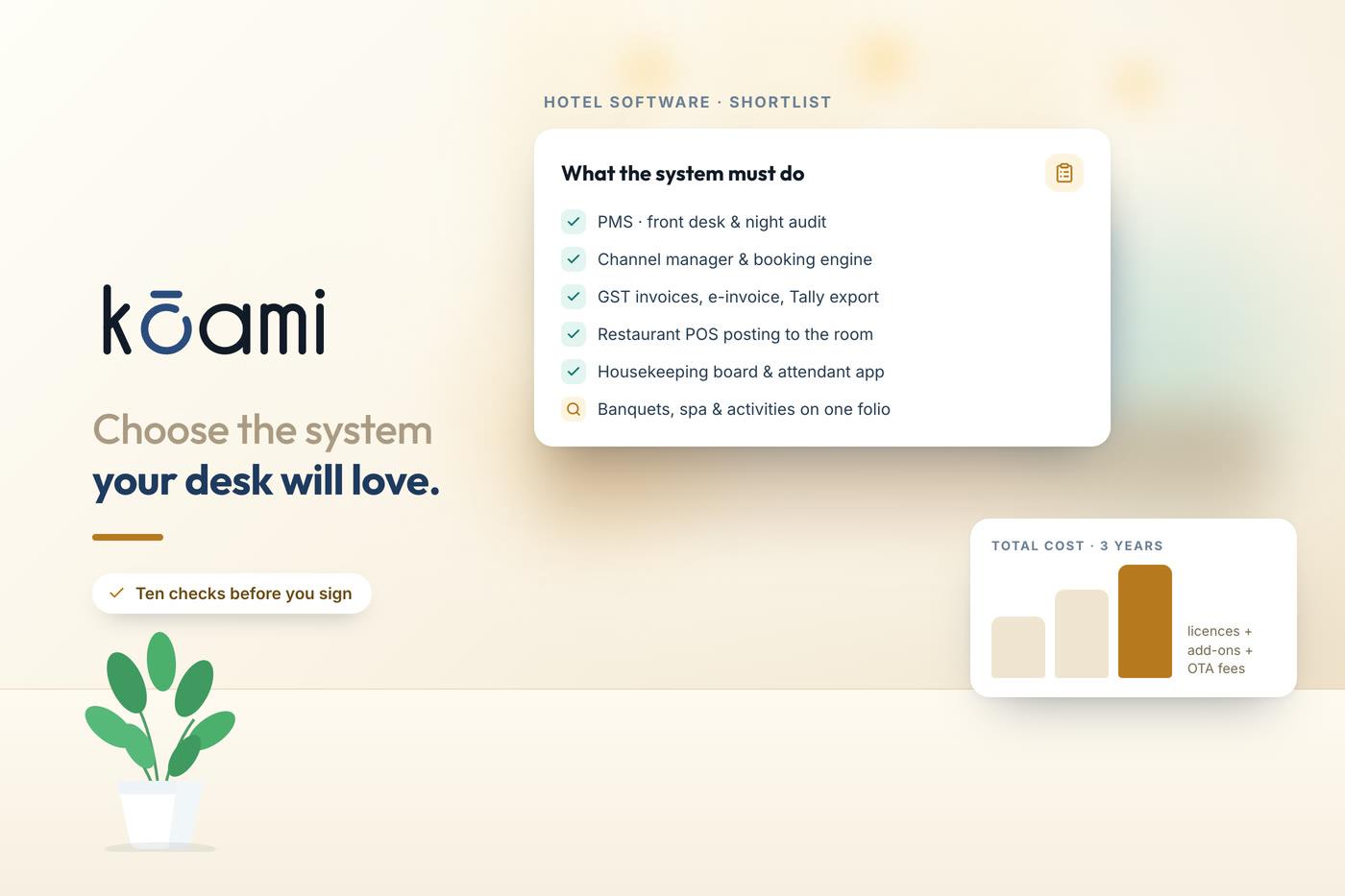 Best hotel management software in India: how to compare — Kōami guide