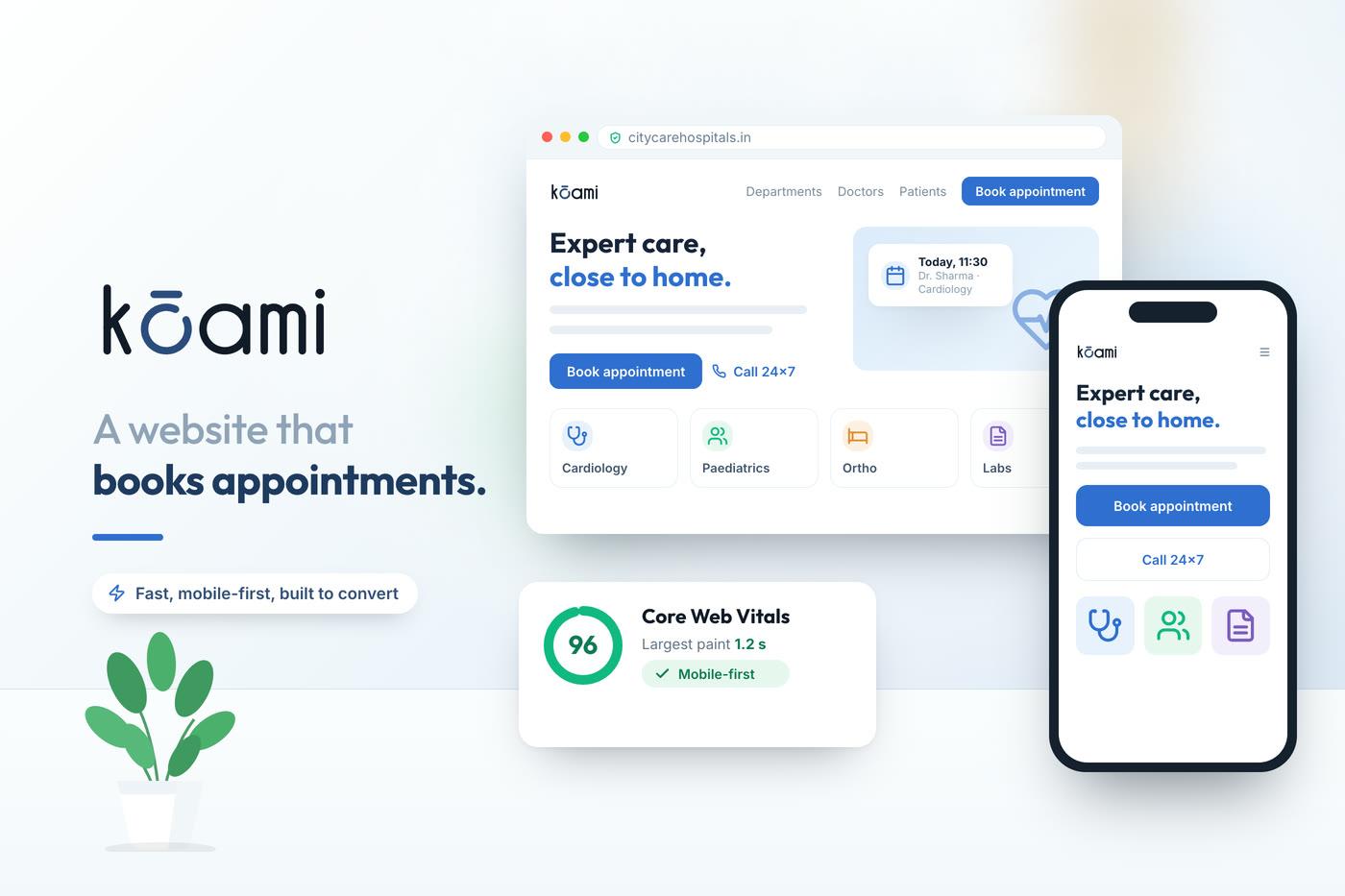 Hospital Website Design in India (2026): What It Must Do, and What It Costs — Growth | Kōami