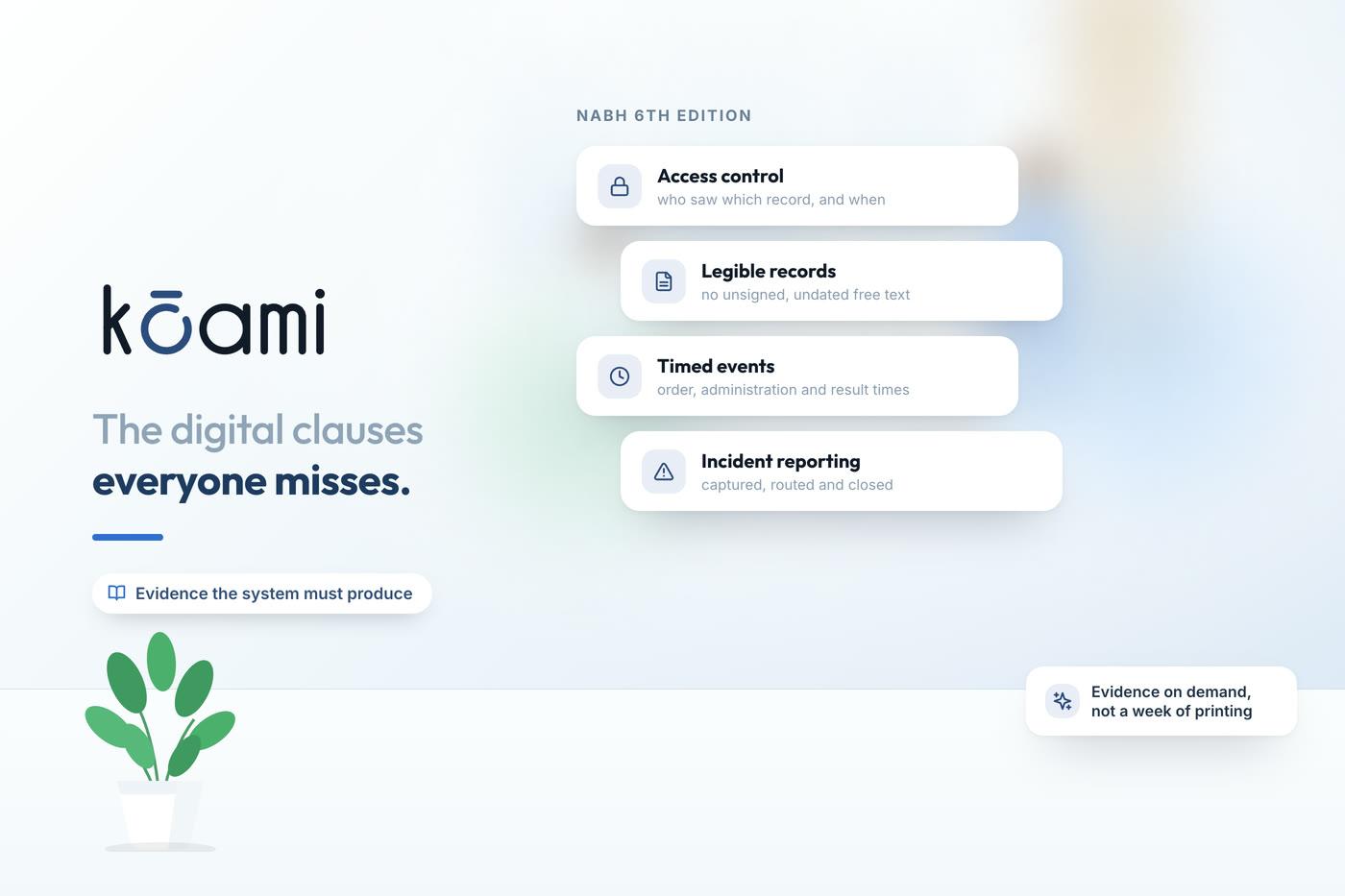 NABH 6th edition: the digital clauses hospitals keep missing — Kōami guide