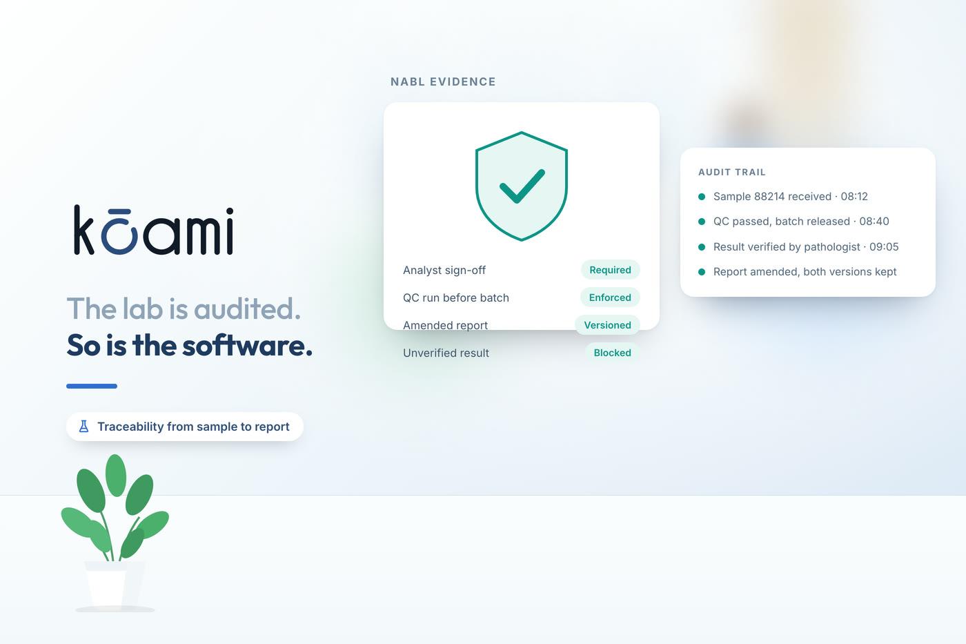 NABL for a hospital lab: what the software has to prove — Kōami guide