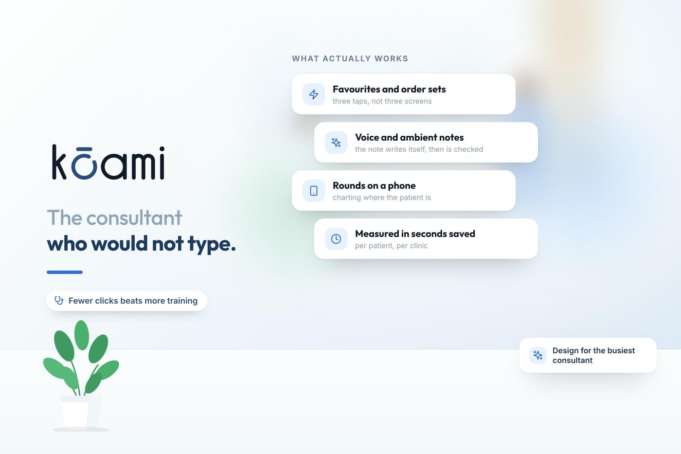 The consultant who would not type — Kōami guide