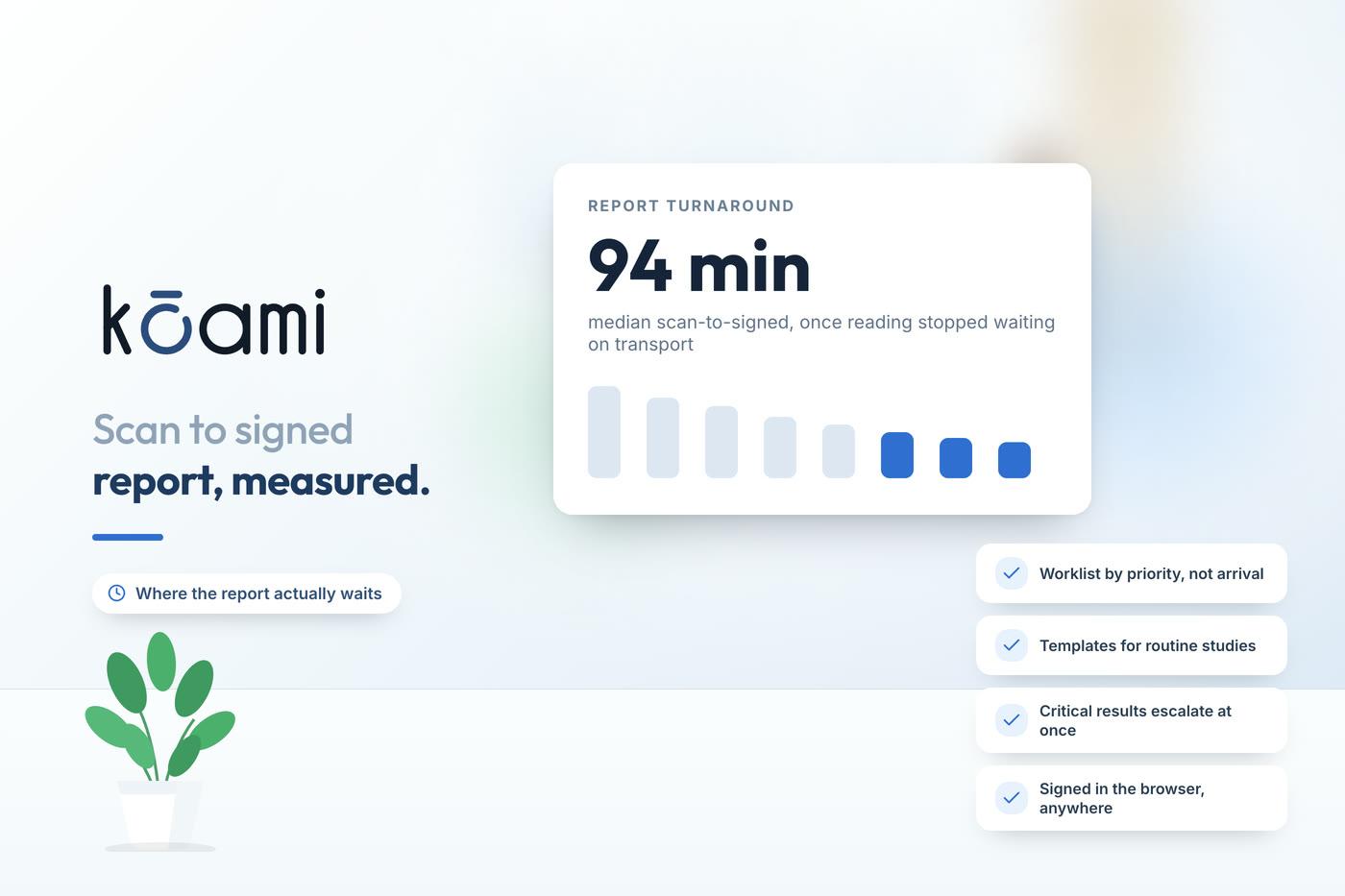 Radiology report turnaround — Kōami guide