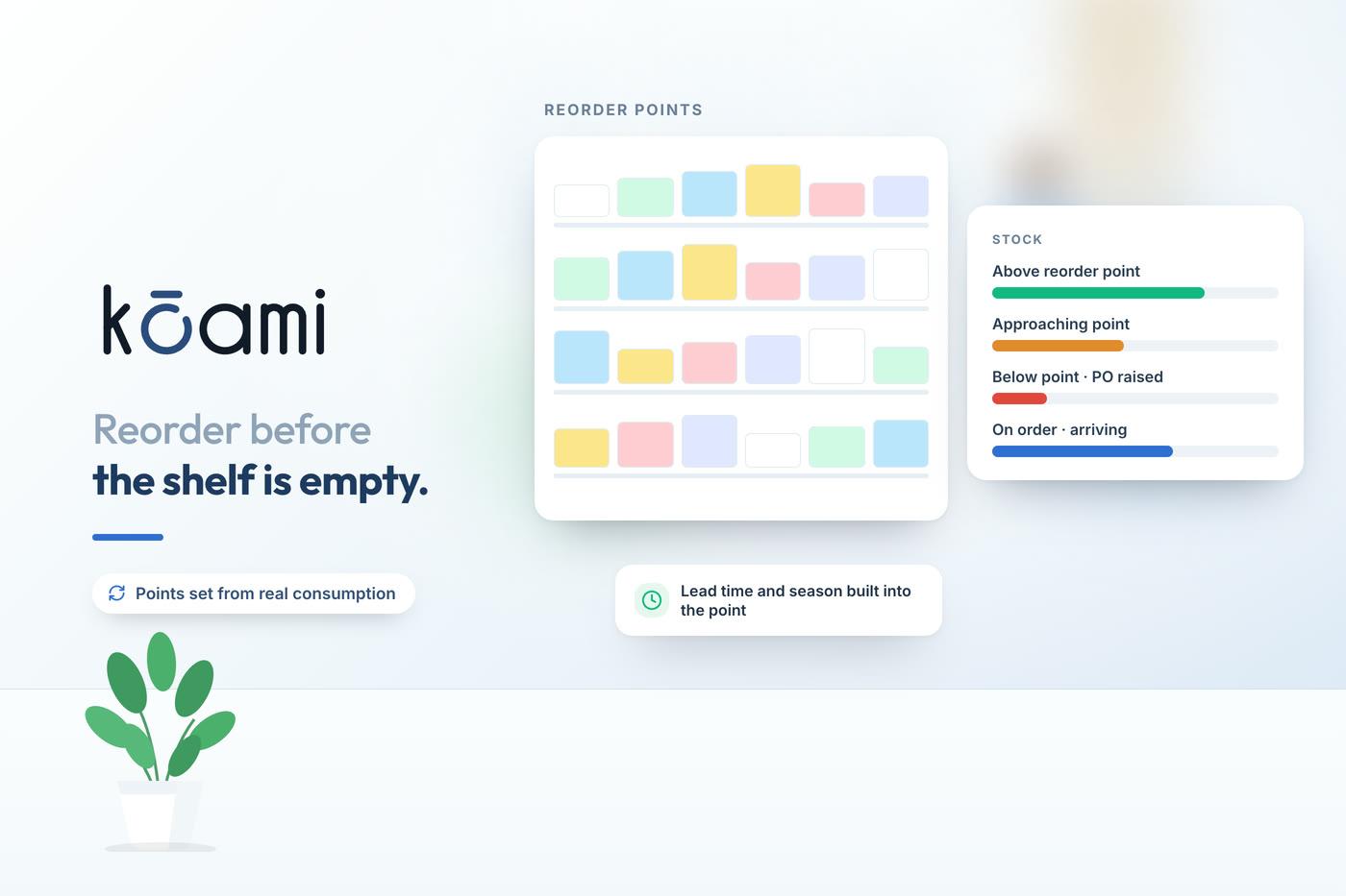 Reorder points that prevent stock-outs — Kōami guide
