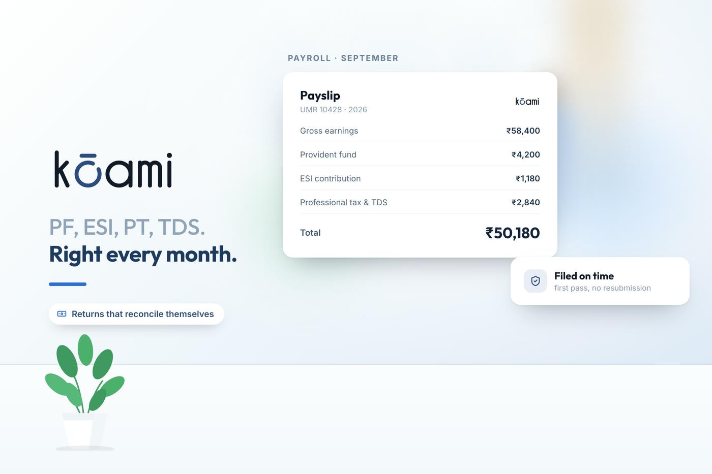 Getting PF, ESI, PT and TDS Right, Every Month — Workforce Operations | Kōami