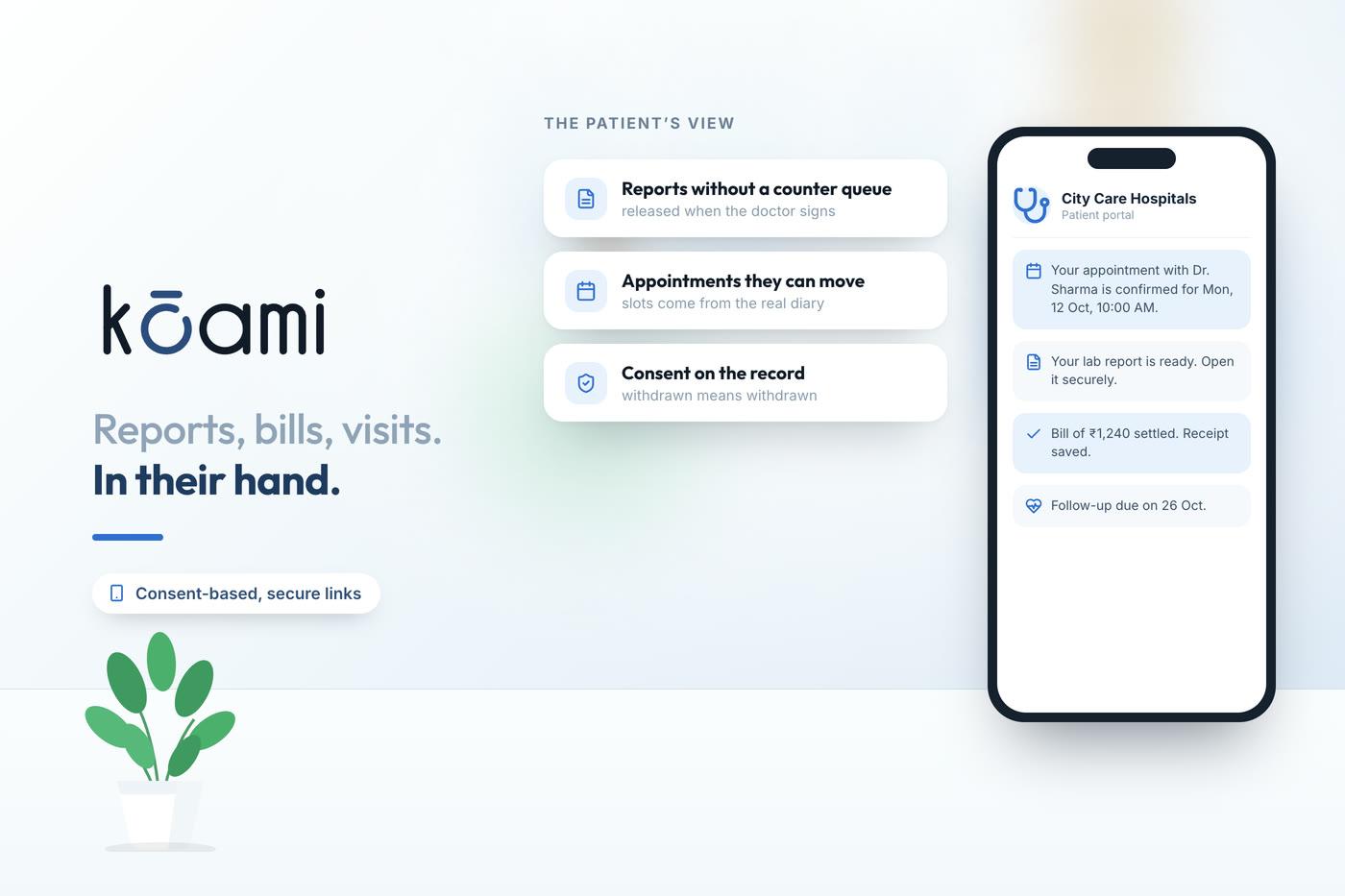 A portal patients actually use — Kōami guide