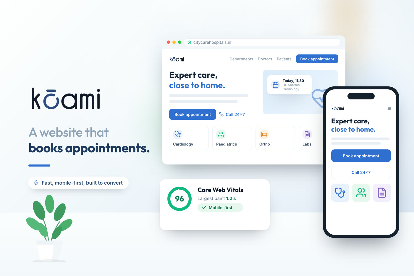 Hospital Website Design in India (2026): What It Must Do, and What It Costs — Growth | Kōami